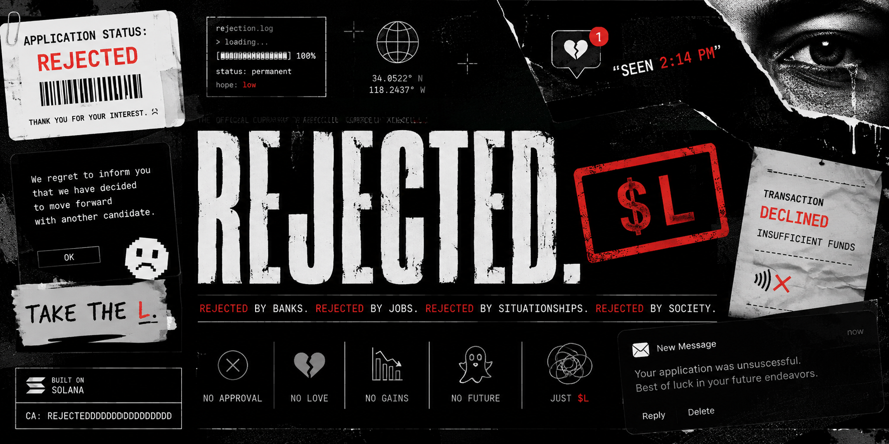 REJECTED $L — Rejected by banks. Rejected by jobs. Rejected by situationships. Rejected by society.